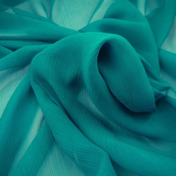 Mousseline froissée Turquoise - 350310241