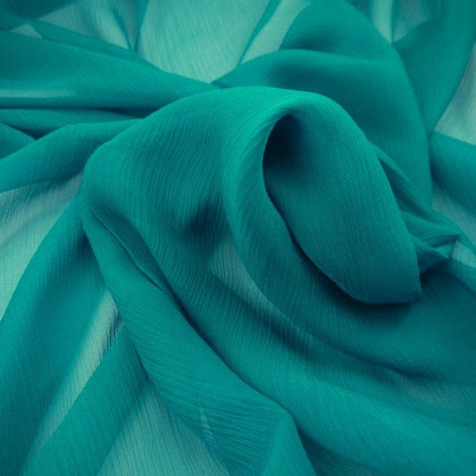 Mousseline froissée Turquoise - 350310241